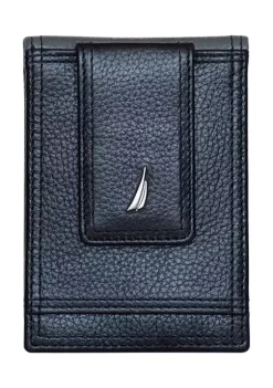 Discount 👏 Nautica Pebbled Two Tone Leather Front Pocket Wallet ✔️