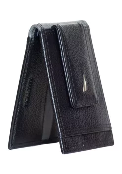 Discount 👏 Nautica Pebbled Two Tone Leather Front Pocket Wallet ✔️ -Cheap Nautica Store Belk 1017