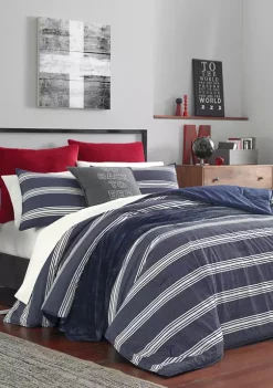 Promo 🥰 Nautica Craver Navy Cotton Duvet Cover Set 🌟