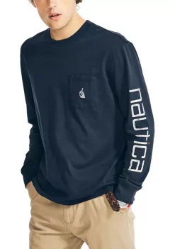 Cheap 🛒 Nautica Long Sleeve Pocket T-Shirt ⭐ -Cheap Nautica Store Belk 1099