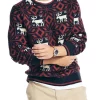 Coupon 👍 Nautica Reissue Printed Jacquard Crew Neck Sweater ⭐