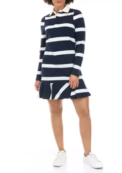 Discount π₯ Nautica π© Women's Rugby Striped Long Sleeve π Dress π