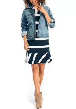 Discount 🔥 Nautica 👩 Women's Rugby Striped Long Sleeve 👗 Dress 👍 -Cheap Nautica Store Belk 1155