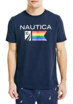 Discount 🛒 Nautica Pride Logo Graphic Sleep T-Shirt ⭐