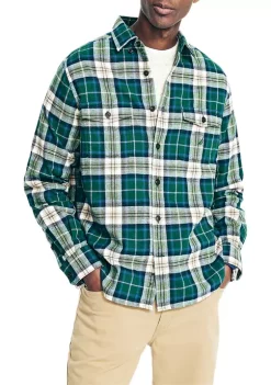 Deals ✔️ Nautica Sustainably Crafted Flannel Plaid 👚 Shirt 🔥