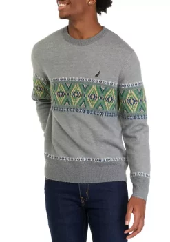 Buy ⭐ Nautica Fairisle Crew Neck Sweater ❤️ -Cheap Nautica Store Belk 121