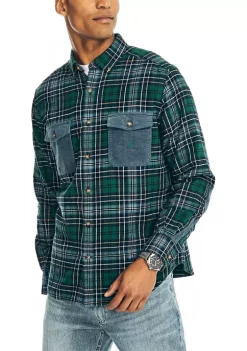 Best Sale 👏 Nautica Sustainably Crafted Plaid Flannel 👕 Shirt 😉