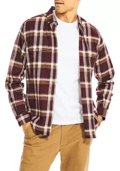 Promo 🎉 Nautica Sustainably Crafted Flannel Plaid 👕 Shirt 🎁 -Cheap Nautica Store Belk 1249