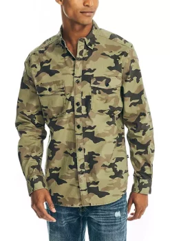 Deals 🎁 Nautica Sustainably Crafted Camouflage 👚 Shirt 🎁
