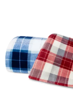 Best deal 🤩 Nautica Bluff Plaid Plush Blanket 😀 -Cheap Nautica Store Belk 1391
