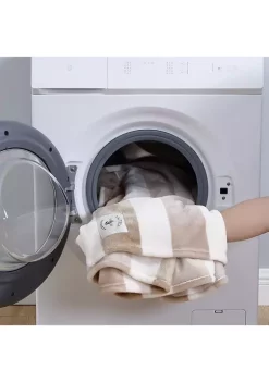 Hot Sale 😉 Nautica Awning Stripe Ultra Soft Plush Fleece - Blanket 👍 -Cheap Nautica Store Belk 1410