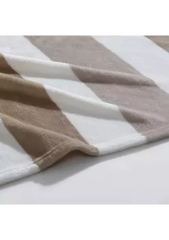 Hot Sale 😉 Nautica Awning Stripe Ultra Soft Plush Fleece - Blanket 👍 -Cheap Nautica Store Belk 1412