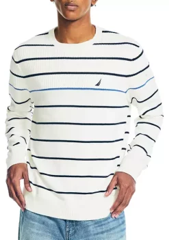 New ✨ Nautica Striped Textured Crew Neck Sweater 🎁