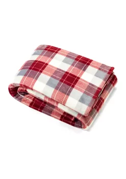 Brand new 🎉 Nautica Bluff Plaid Gray Plush Blanket ❤️