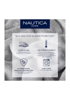 Brand new 🎉 Nautica Bluff Plaid Gray Plush Blanket ❤️ -Cheap Nautica Store Belk 1468