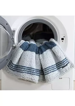 Outlet 🌟 Nautica Saltmarsh Sherpa Reversible Throw Blanket 🎉 -Cheap Nautica Store Belk 1505