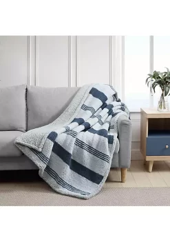 Outlet 🌟 Nautica Saltmarsh Sherpa Reversible Throw Blanket 🎉 -Cheap Nautica Store Belk 1506