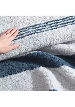 Outlet 🌟 Nautica Saltmarsh Sherpa Reversible Throw Blanket 🎉 -Cheap Nautica Store Belk 1507