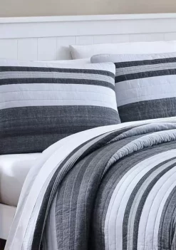 Budget 🧨 Nautica Ardmoore 2-Piece Striped Cotton Quilt Set 🥰 -Cheap Nautica Store Belk 1585