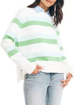 Top 10 ❤️ Nautica Sustainably Crafted Striped Oversized Sweater ⭐ -Cheap Nautica Store Belk 1618