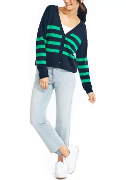 Hot Sale 🤩 Nautica 👩 Women's Striped Cardigan 😉 -Cheap Nautica Store Belk 166