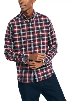 Flash Sale 🔔 Nautica Sustainably Crafted Flannel Plaid 👚 Shirt 🧨