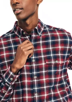 Flash Sale 🔔 Nautica Sustainably Crafted Flannel Plaid 👚 Shirt 🧨 -Cheap Nautica Store Belk 1736
