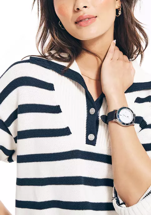 Top 10 π Nautica π© Women's Striped 1/4 Button Sweater π 4 Top 10 π Nautica π© Women's Striped 1/4 Button Sweater π - Image 4