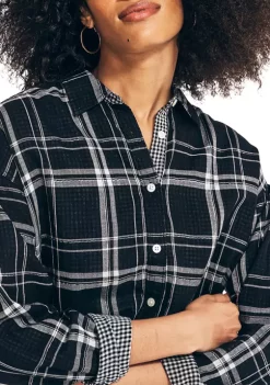 Budget 🤩 Nautica 👩 Women's Plaid Button Down 👚 Shirt ❤️ -Cheap Nautica Store Belk 1783