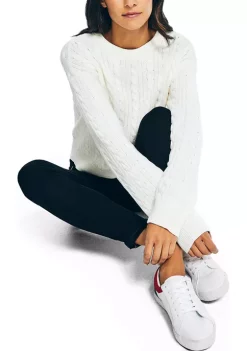 Wholesale 💯 Nautica 👩 Women's Cropped Cable Knit Sweater ✨ -Cheap Nautica Store Belk 1809