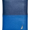 New ⌛ Nautica Pebbled Two Tone Leather Trifold Wallet 👍