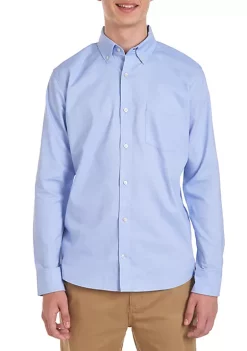 Best Sale 💯 Nautica Boys 8-20 Long Sleeve Stretch Oxford 👕 Shirt 🎉