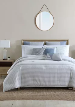 Promo 🔥 Nautica Fairwater 3-Piece Cotton Comforter Set 🎁