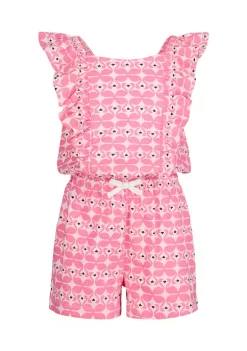 Best deal 😀 Nautica 👧 Girls 4-6x Flamingo Ruffle-Trim Romper 🤩 -Cheap Nautica Store Belk 1993