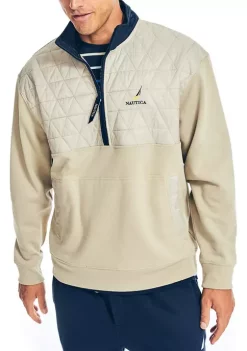 Buy 😉 Nautica Quilted Mixed Media Fleece Pullover Sweatshirt 🧨 -Cheap Nautica Store Belk 2010