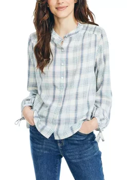 Cheapest ✔️ Nautica 👩 Women's Plaid Long Sleeve 👚 Shirt 🔥 -Cheap Nautica Store Belk 2043