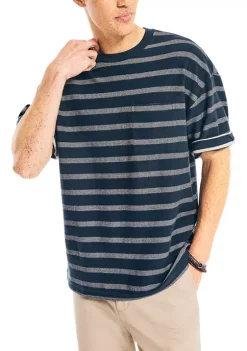Cheap 🎁 Nautica Short Sleeve Stripe Crew Neck 👕 Shirt ❤️ -Cheap Nautica Store Belk 2046