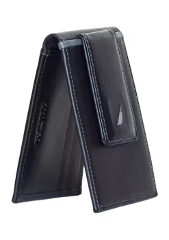 Outlet ✨ Nautica Pop Color Leather Front Pocket Wallet 🛒 -Cheap Nautica Store Belk 2137