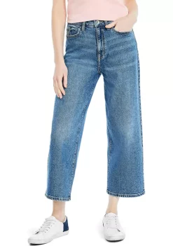 Cheap 🔔 Nautica 👩 Women's High Rise Wide Leg Crop Denim 👖 Jeans 👍 -Cheap Nautica Store Belk 2152