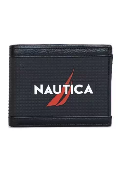 New βοΈ Nautica Rubber Logo Leather Bifold Wallet π