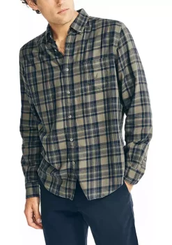 Cheapest ⌛ Nautica Sustainably Crafted Plaid 👚 Shirt 🧨