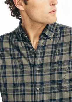 Cheapest ⌛ Nautica Sustainably Crafted Plaid 👚 Shirt 🧨 -Cheap Nautica Store Belk 2459