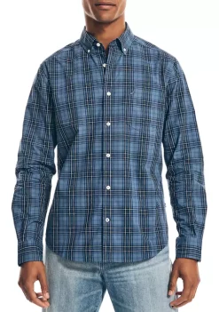 Outlet 🔥 Nautica Wrinkle Resistant Plaid Wear to Work 👕 Shirt 🛒