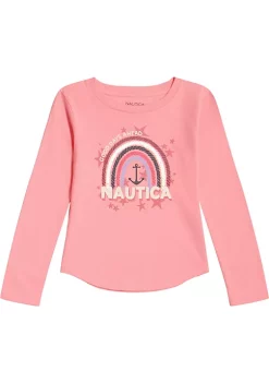 Wholesale 🌟 Nautica 👧 Girls 4-6x Good Days Ahead Long Sleeve Tee 🧨