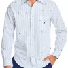 Best deal 🤩 Nautica Long Sleeve Poplin Print 👕 Shirt ✔️