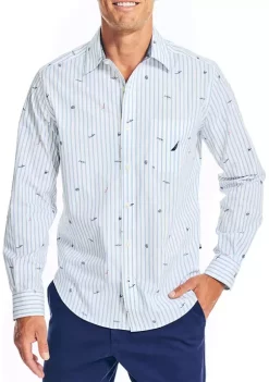 Best deal π€© Nautica Long Sleeve Poplin Print π Shirt βοΈ