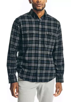 Best deal ⭐ Nautica Sustainably Crafted Flannel Plaid 👚 Shirt 🔔 -Cheap Nautica Store Belk 259