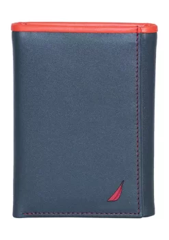 Best deal 🛒 Nautica Pop Color Leather Trifold Wallet ❤️ -Cheap Nautica Store Belk 2616