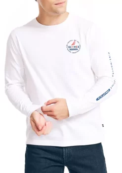 Deals 😀 Nautica Sustainably Crafted Long Sleeve Graphic T-Shirt 👏