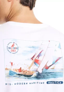 Deals 😀 Nautica Sustainably Crafted Long Sleeve Graphic T-Shirt 👏 -Cheap Nautica Store Belk 2665